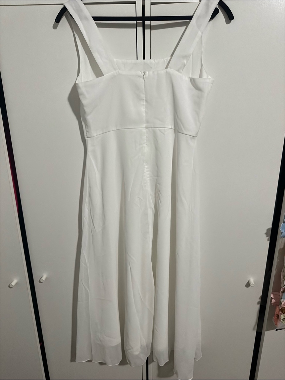 Commense White Square-Neck Flowing Midi Dress - Picture 3 of 4